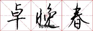 卓晚春怎么写好看