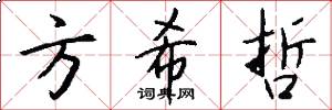 方希哲怎么写好看