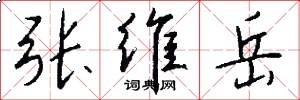 张维岳怎么写好看