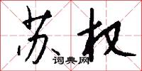 苏权怎么写好看