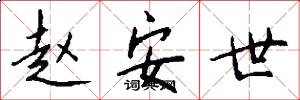 赵安世怎么写好看