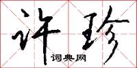 许珍怎么写好看