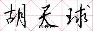 胡天球怎么写好看