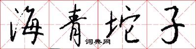 海青坨子怎么写好看