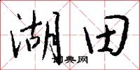 湖田怎么写好看