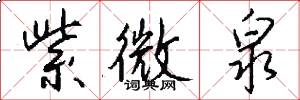 紫微泉怎么写好看