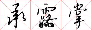 承露掌怎么写好看