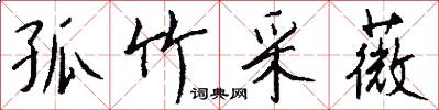孤竹采薇怎么写好看