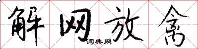 解网放禽怎么写好看