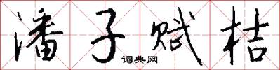 潘子赋桔怎么写好看