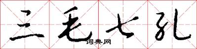 三毛七孔怎么写好看