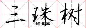 三珠树怎么写好看