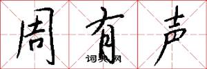 周有声怎么写好看