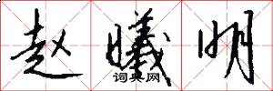 赵曦明怎么写好看
