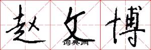 赵文博怎么写好看