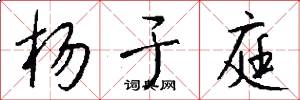 杨于庭怎么写好看