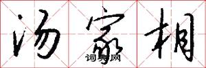 汤家相怎么写好看