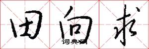 田向求怎么写好看