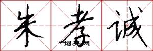 朱孝诚怎么写好看