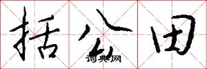 括公田怎么写好看