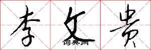 李文贵怎么写好看