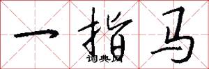 一指马怎么写好看