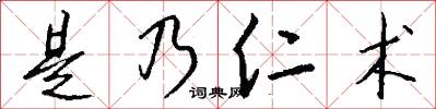 是乃仁术怎么写好看