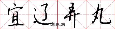 宜辽弄丸怎么写好看