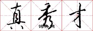 真秀才怎么写好看