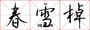 春雪棹怎么写好看