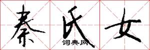 秦氏女怎么写好看