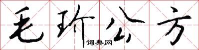 毛玠公方怎么写好看