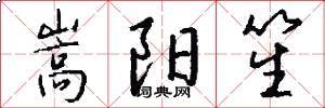 嵩阳笙怎么写好看