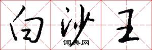 白沙王怎么写好看