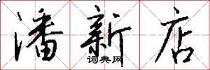 潘新店怎么写好看