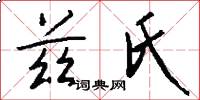 兹氏怎么写好看