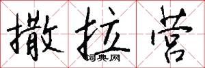 撒拉营怎么写好看