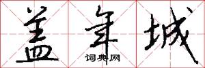盖年城怎么写好看