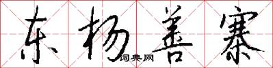 东杨善寨怎么写好看