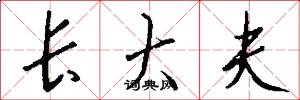 长大夫怎么写好看