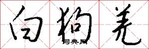 白狗羌怎么写好看