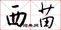 西苗怎么写好看