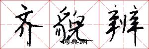 齐貌辨怎么写好看