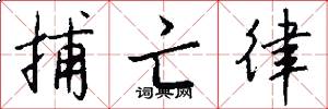 捕亡律怎么写好看