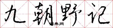 九朝野记怎么写好看