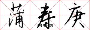 蒲寿庚怎么写好看