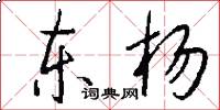 东杨怎么写好看