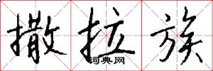 撒拉族怎么写好看