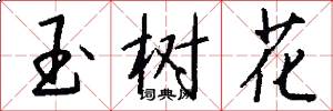 玉树花怎么写好看