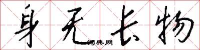 身无长物怎么写好看
